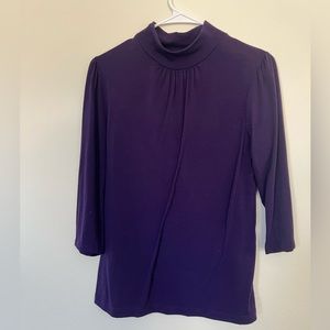 Mock neck tee with 3/4 sleeves